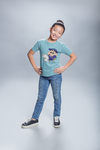 Cute Cartoon Half Sleeves T-Shirt For Girls -KidsFashionVilla