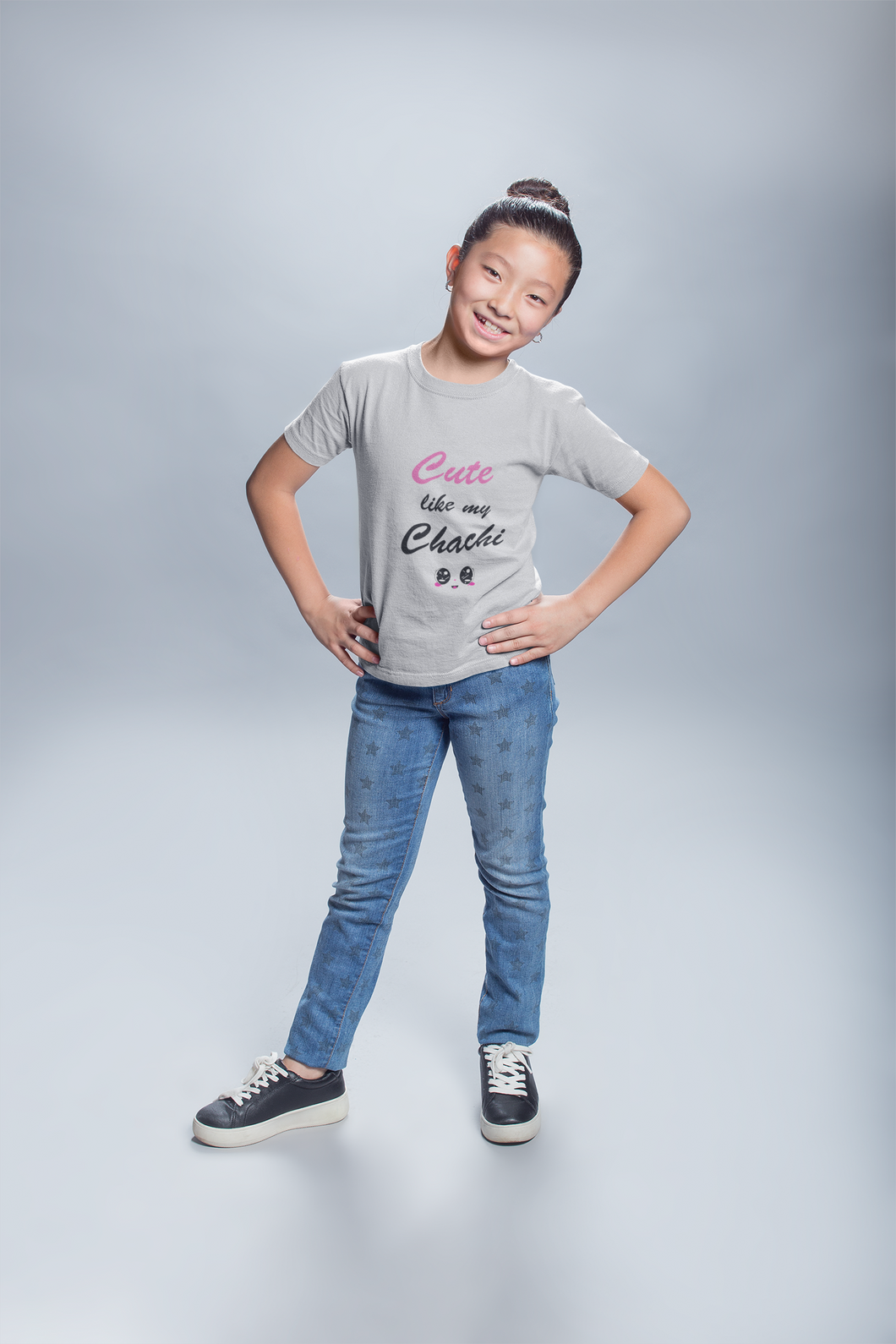 Cute Like My Chachi Half Sleeves T-Shirt For Girls -KidsFashionVilla