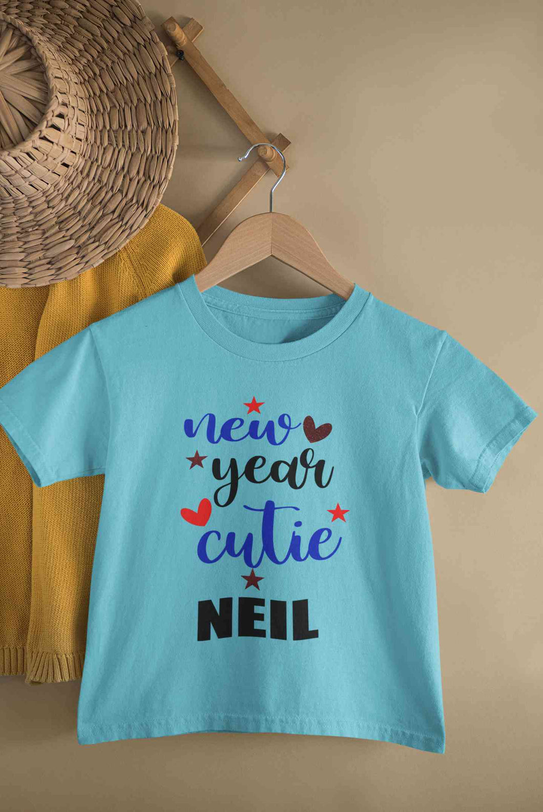 Customized Name New Year Cutie Half Sleeves T-Shirt for Boy-KidsFashionVilla