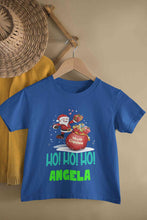 Load image into Gallery viewer, Customized Name Ho! Ho! Ho! Christmas Half Sleeves T-Shirt For Girls -KidsFashionVilla
