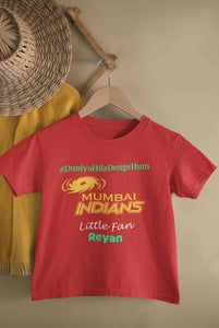 Custom Name IPL MI Mumbai Indians Duniya Hila Denge Hum Boy Half Sleeves T-Shirt for Boy-KidsFashionVilla