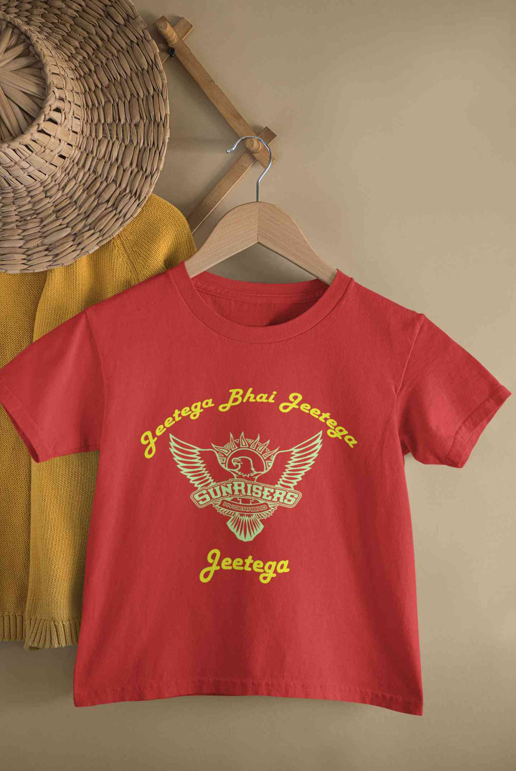 IPL Sunrisers Hyderabad Jeetega Bhai Jeetega SRH Jeetega Half Sleeves T-Shirt for Boy-KidsFashionVilla