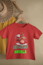 Load image into Gallery viewer, Customized Name Ho! Ho! Ho! Christmas Half Sleeves T-Shirt For Girls -KidsFashionVilla
