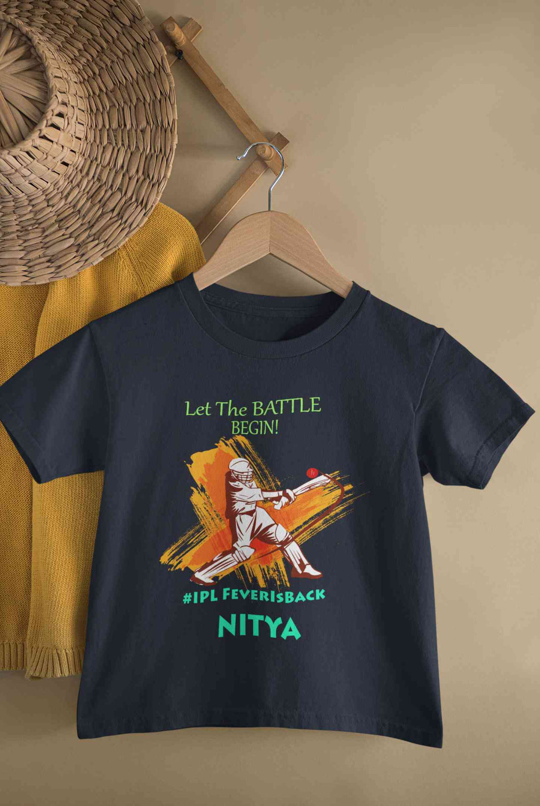 Custom Name IPL Fever Half Sleeves T-Shirt For Girls -KidsFashionVilla