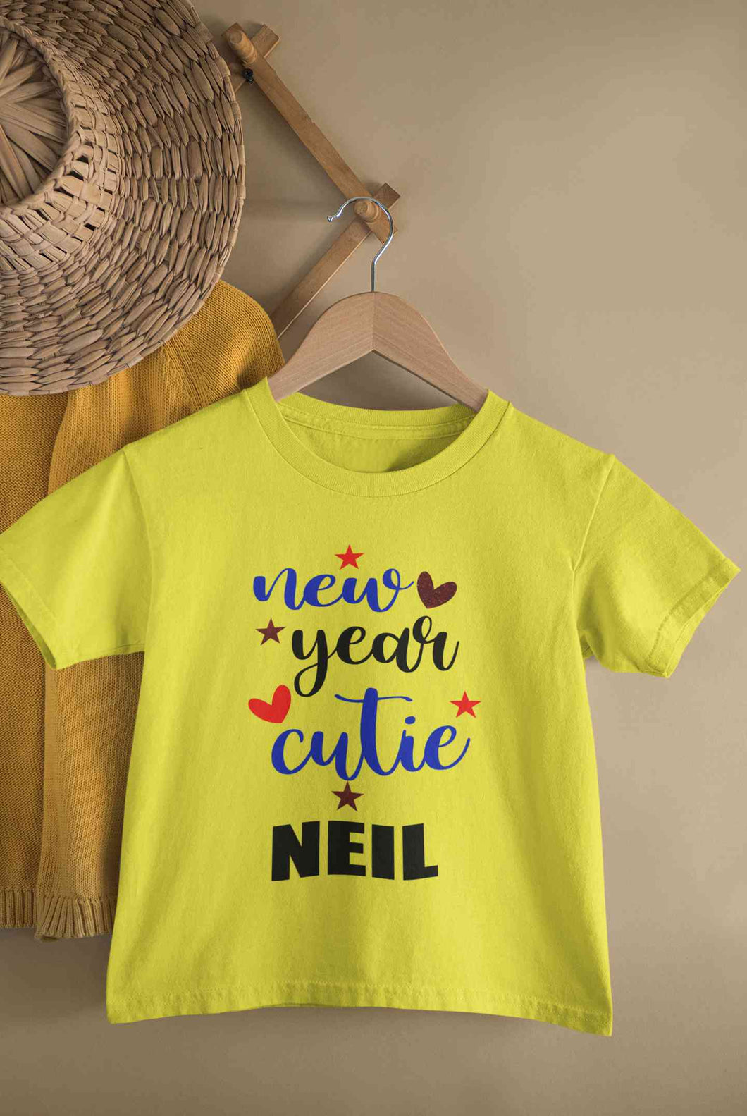 Customized Name New Year Cutie Half Sleeves T-Shirt for Boy-KidsFashionVilla