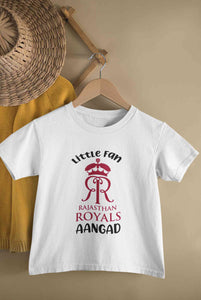Custom Name IPL RR Rajasthan Royals Little Fan Half Sleeves T-Shirt for Boy-KidsFashionVilla