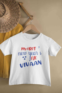 Customized Name My First New Year Half Sleeves T-Shirt for Boy-KidsFashionVilla