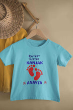 Load image into Gallery viewer, Custom Name Cutest Little Kanjak Navratri Half Sleeves T-Shirt For Girls -KidsFashionVilla
