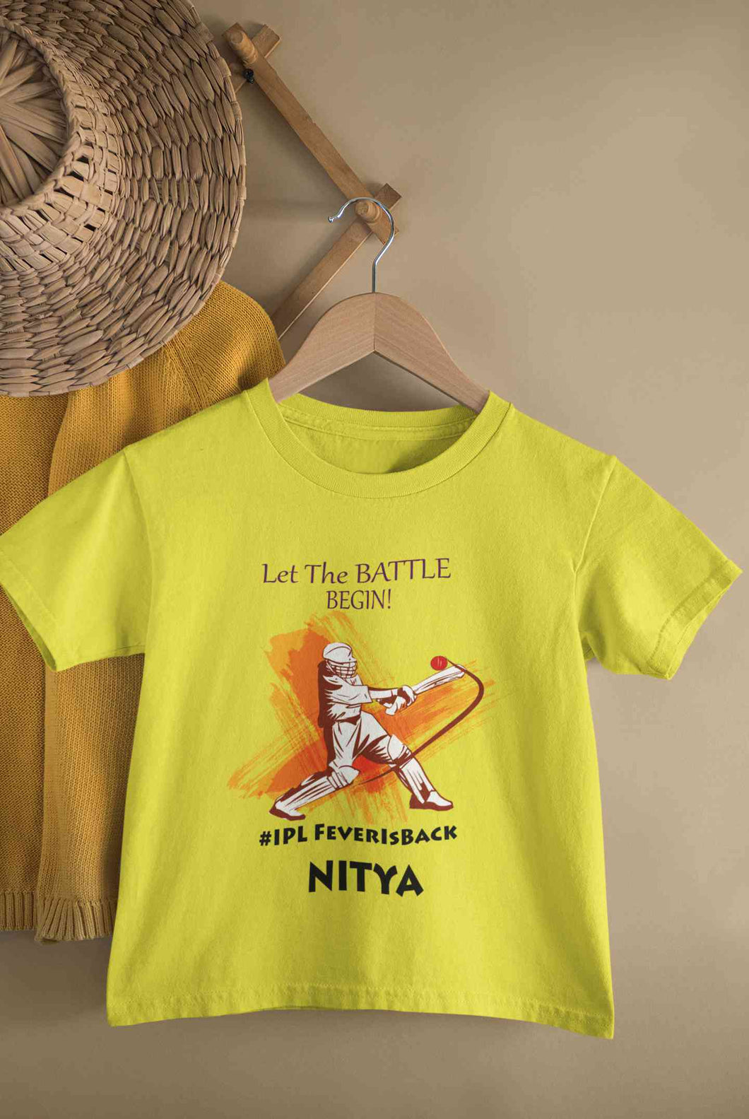 Custom Name IPL Fever Half Sleeves T-Shirt For Girls -KidsFashionVilla