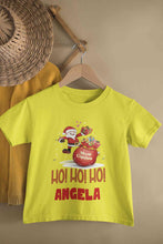Load image into Gallery viewer, Customized Name Ho! Ho! Ho! Christmas Half Sleeves T-Shirt For Girls -KidsFashionVilla
