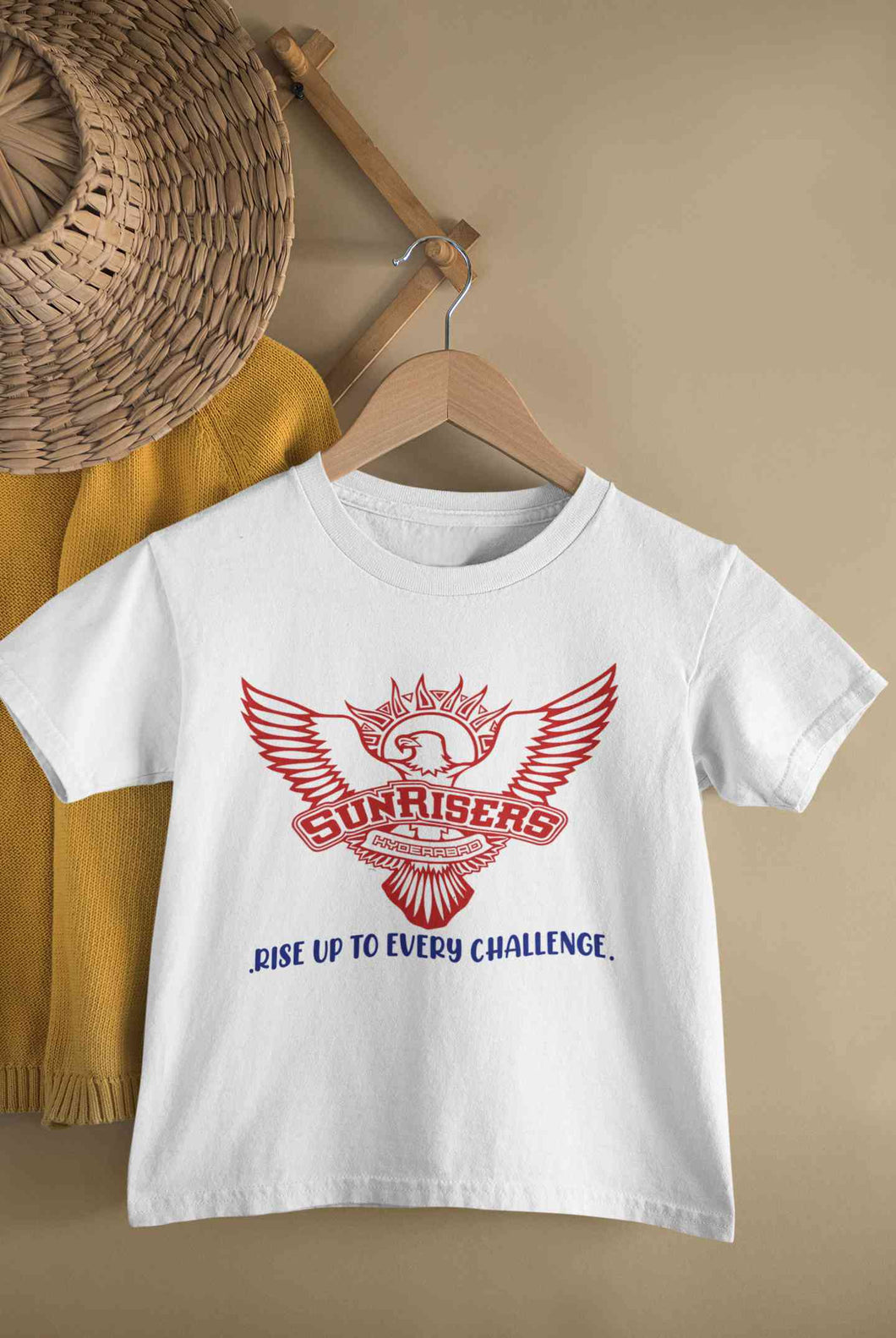 Custom Name IPL SRH Sunrisers Hyderabad Little Fan Half Sleeves T-Shirt for Boy-KidsFashionVilla