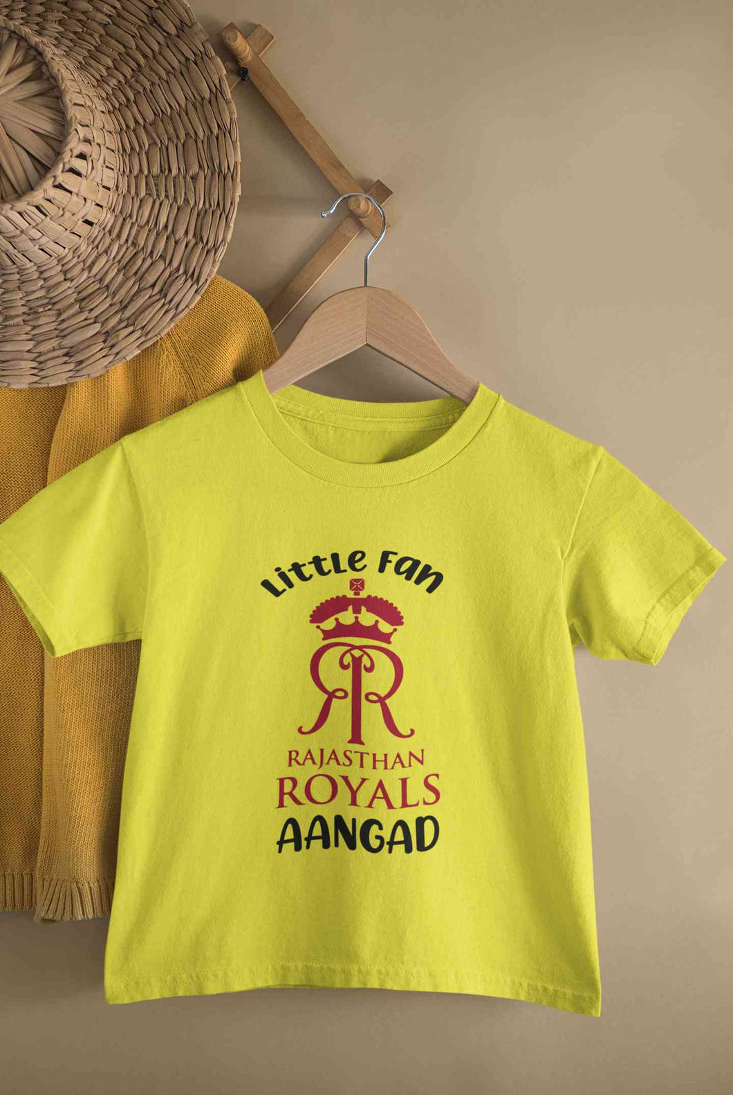 Custom Name IPL RR Rajasthan Royals Little Fan Half Sleeves T-Shirt for Boy-KidsFashionVilla
