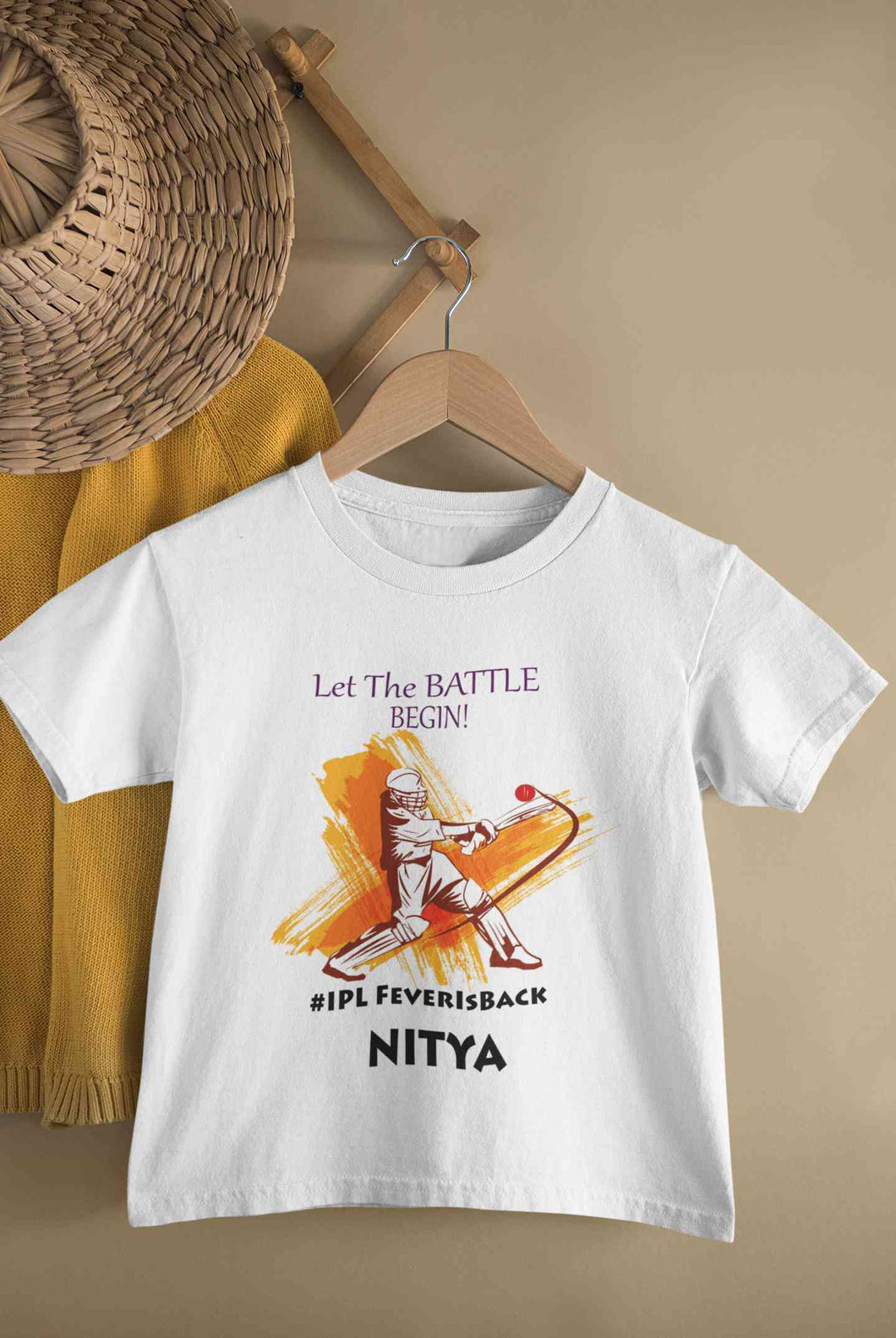 Custom Name IPL Fever Half Sleeves T-Shirt For Girls -KidsFashionVilla