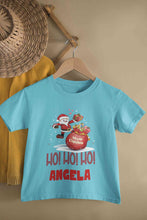 Load image into Gallery viewer, Customized Name Ho! Ho! Ho! Christmas Half Sleeves T-Shirt For Girls -KidsFashionVilla
