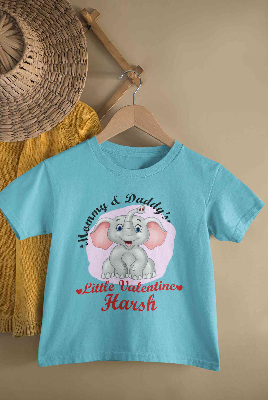 Custom Name Mommy And Daddys Little Valentine Half Sleeves T-Shirt for Boy-KidsFashionVilla