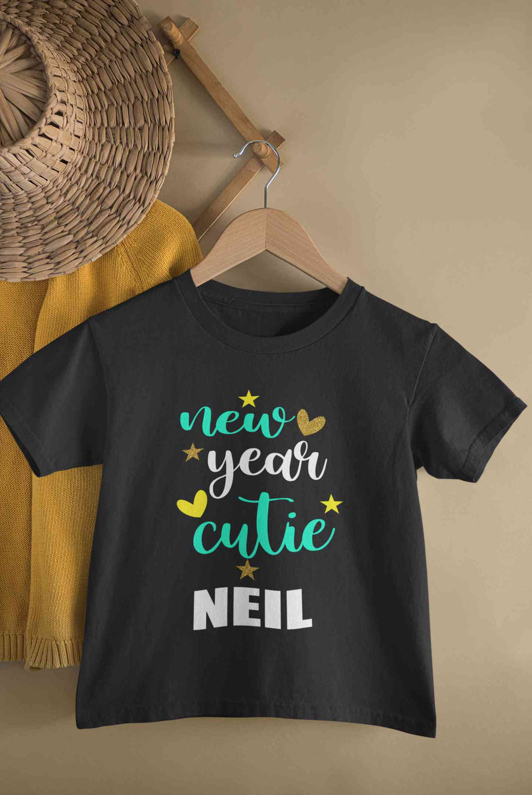 Customized Name New Year Cutie Half Sleeves T-Shirt for Boy-KidsFashionVilla
