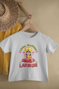 Custom Name Little Goddess Navratri Half Sleeves T-Shirt For Girls -KidsFashionVilla