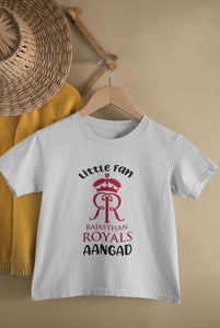 Custom Name IPL RR Rajasthan Royals Little Fan Half Sleeves T-Shirt for Boy-KidsFashionVilla
