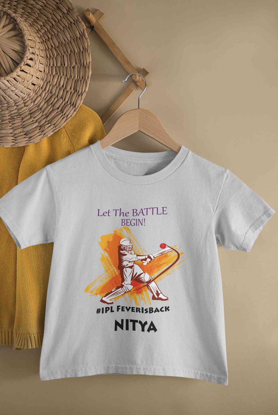 Custom Name IPL Fever Half Sleeves T-Shirt For Girls -KidsFashionVilla