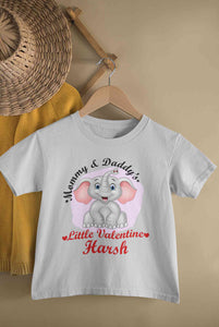 Custom Name Mommy And Daddys Little Valentine Half Sleeves T-Shirt for Boy-KidsFashionVilla