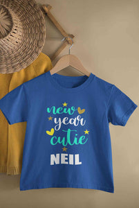Customized Name New Year Cutie Half Sleeves T-Shirt for Boy-KidsFashionVilla