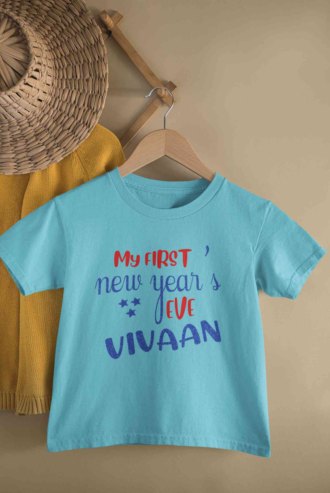 Customized Name My First New Year Half Sleeves T-Shirt for Boy-KidsFashionVilla