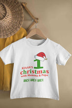Load image into Gallery viewer, Customized Name 1st Christmas With Mumma &amp; Papa Half Sleeves T-Shirt for Boy-KidsFashionVilla
