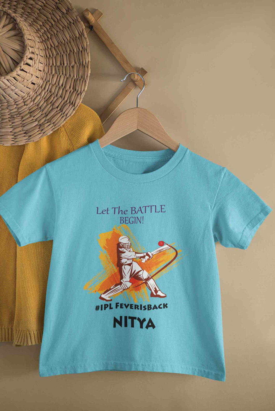 Custom Name IPL Fever Half Sleeves T-Shirt For Girls -KidsFashionVilla