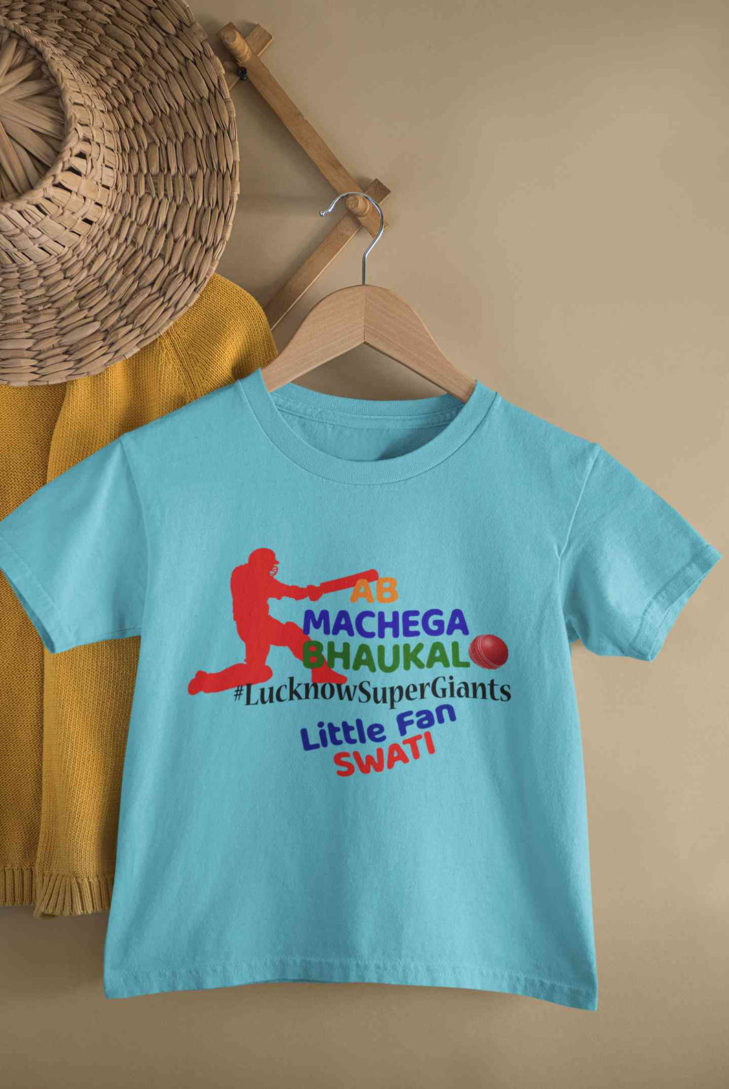 Custom Name IPL LSG LucknowSuperGiants Half Sleeves T-Shirt For Girls -KidsFashionVilla