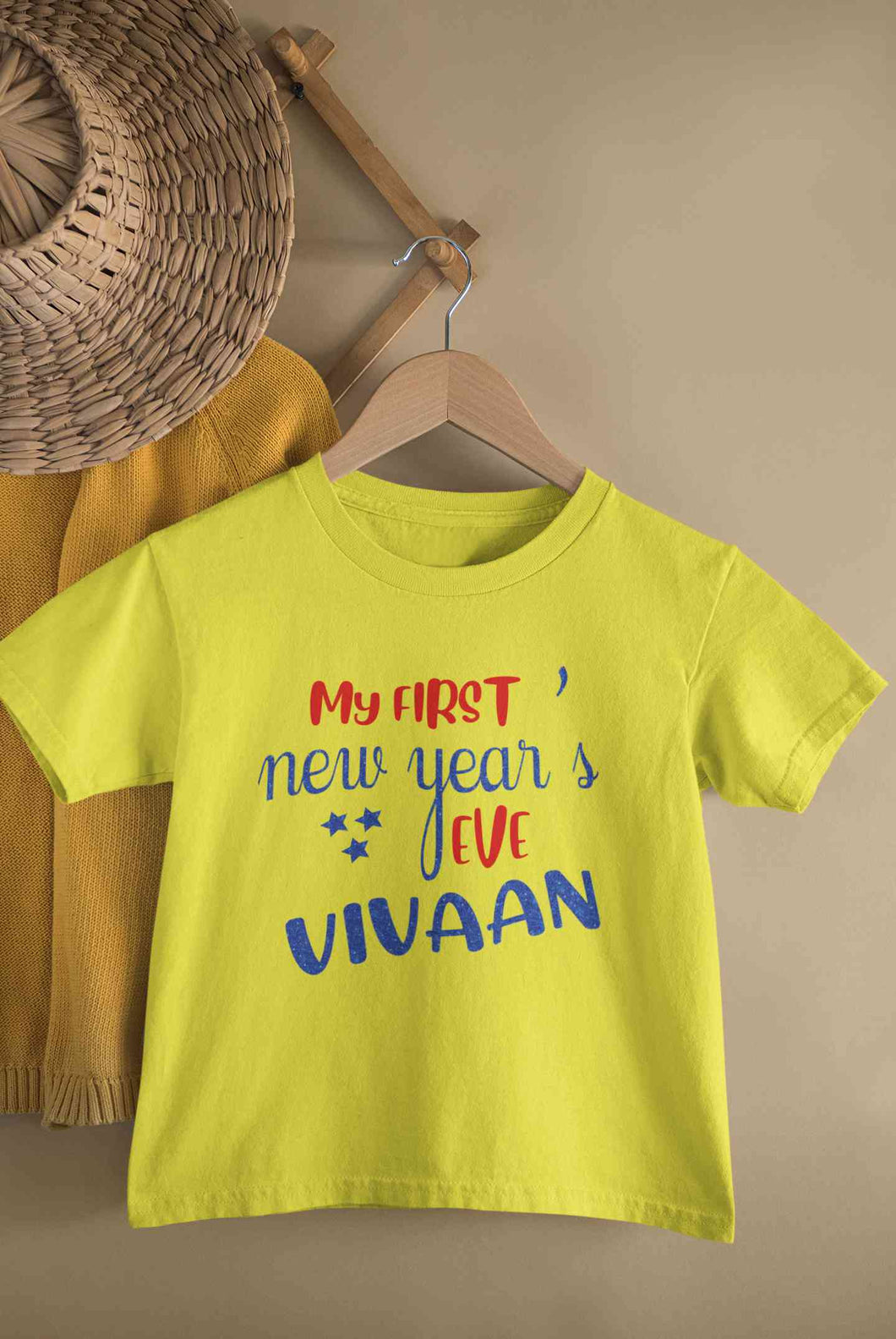 Customized Name My First New Year Half Sleeves T-Shirt for Boy-KidsFashionVilla
