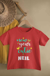 Customized Name New Year Cutie Half Sleeves T-Shirt for Boy-KidsFashionVilla