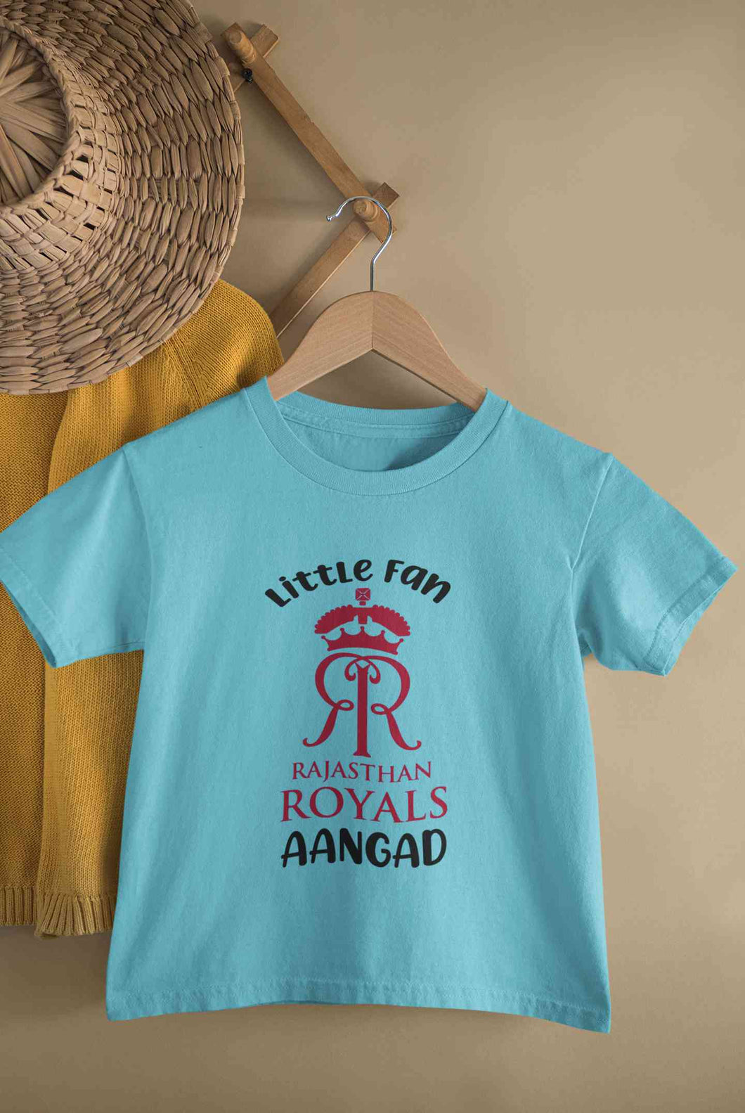Custom Name IPL RR Rajasthan Royals Little Fan Half Sleeves T-Shirt for Boy-KidsFashionVilla