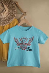 Custom Name IPL SRH Sunrisers Hyderabad Little Fan Half Sleeves T-Shirt For Girls -KidsFashionVilla