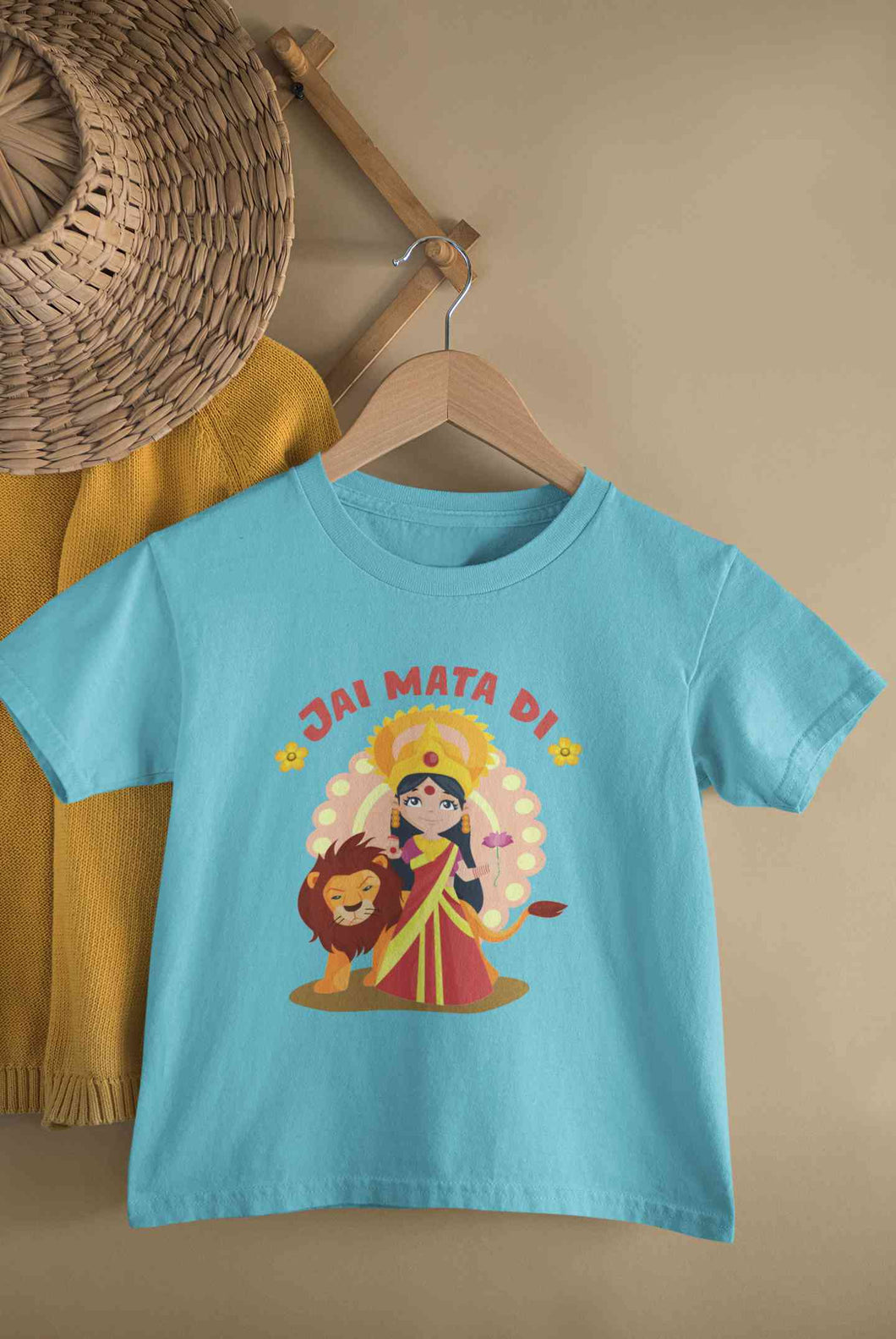 Jai Mata Di Navratri Half Sleeves T-Shirt for Boy-KidsFashionVilla