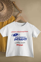 Load image into Gallery viewer, Custom Name IPL MI Mumbai Indians Duniya Hila Denge Hum Boy Half Sleeves T-Shirt for Boy-KidsFashionVilla
