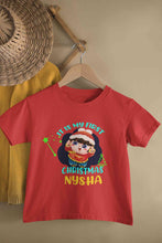 Load image into Gallery viewer, Customized Name It Is My First Christmas Half Sleeves T-Shirt For Girls -KidsFashionVilla
