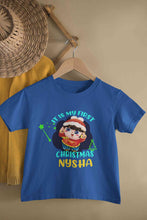 Load image into Gallery viewer, Customized Name It Is My First Christmas Half Sleeves T-Shirt For Girls -KidsFashionVilla
