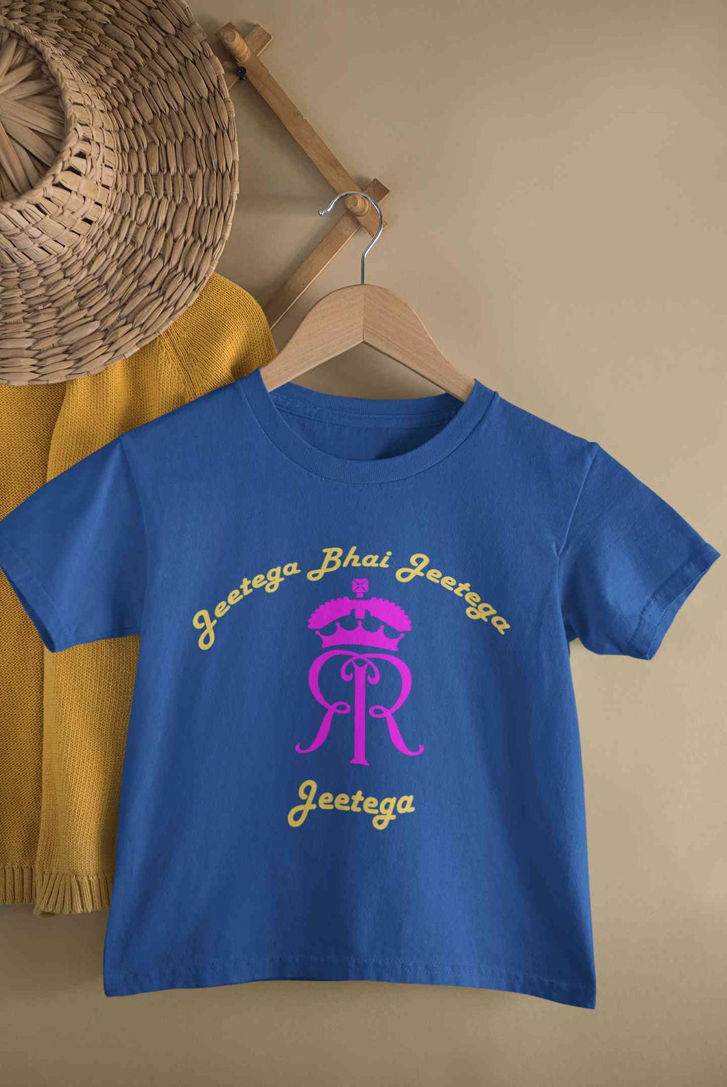IPL Rajasthan Royals Jeetega Bhai Jeetega RR Jeetega Half Sleeves T-Shirt for Boy-KidsFashionVilla