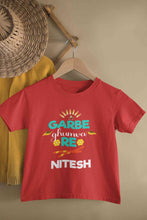 Load image into Gallery viewer, Custom Name Garbe Ghumva Re Navratri Half Sleeves T-Shirt for Boy-KidsFashionVilla
