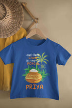 Load image into Gallery viewer, Custom Name Time For Pongal Half Sleeves T-Shirt For Girls -KidsFashionVilla
