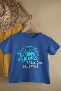 Custom Name IPL CSK Chennai Super Kings Little Fan Half Sleeves T-Shirt for Boy-KidsFashionVilla