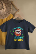 Load image into Gallery viewer, Customized Name It Is My First Christmas Half Sleeves T-Shirt For Girls -KidsFashionVilla
