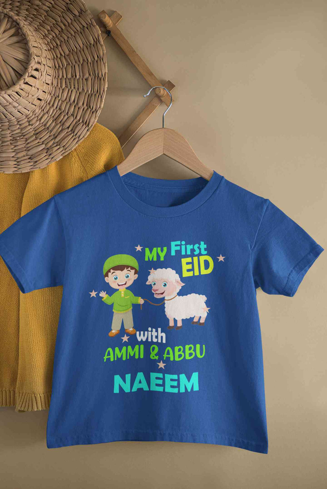 Custom Name My First Eid With Ammi And Abbu Half Sleeves T-Shirt for Boy-KidsFashionVilla