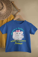Load image into Gallery viewer, Custom Name Mommy And Daddys Little Valentine Half Sleeves T-Shirt For Girls -KidsFashionVilla

