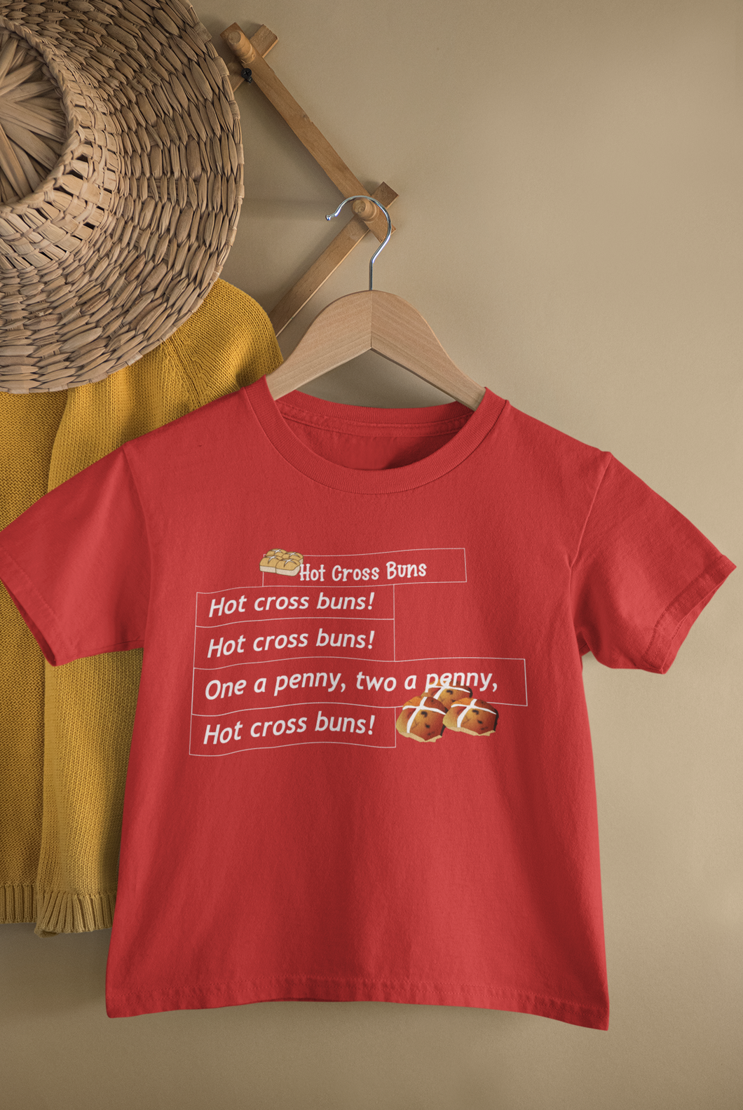 Hot Cross Buns Poem Half Sleeves T-Shirt For Girls -KidsFashionVilla