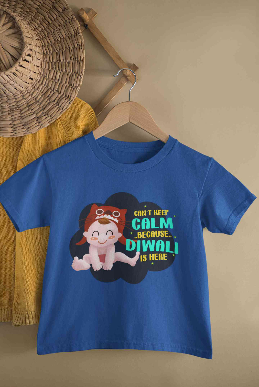 Can Not Keep Calm Because Diwali Is Here Half Sleeves T-Shirt for Boy-KidsFashionVilla