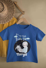 Load image into Gallery viewer, Custom Name Its My First Bakra Eid Half Sleeves T-Shirt For Girls -KidsFashionVilla
