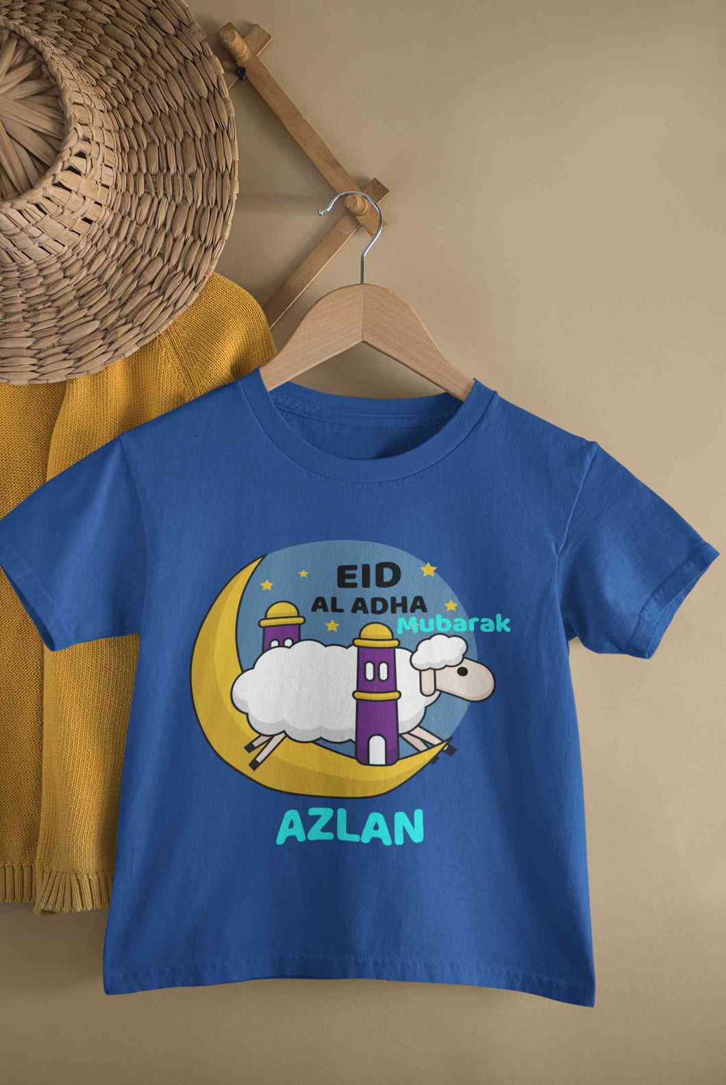 Custom Name Eid Al Adha Bakra Eid Mubarak Half Sleeves T-Shirt for Boy-KidsFashionVilla