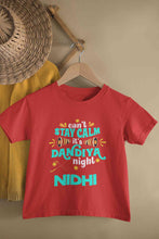 Load image into Gallery viewer, Custom Name Cant Stay Calm It Is Dandiya Night Navratri Half Sleeves T-Shirt For Girls -KidsFashionVilla
