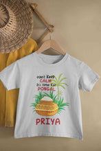 Load image into Gallery viewer, Custom Name Time For Pongal Half Sleeves T-Shirt For Girls -KidsFashionVilla
